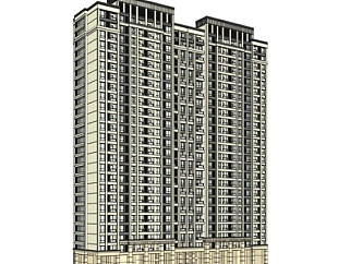 <em>新古典高层</em>公寓楼su模型