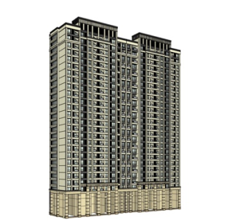 新古典高层公寓楼su模型