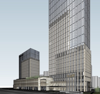 现代沿街商业建筑su模型