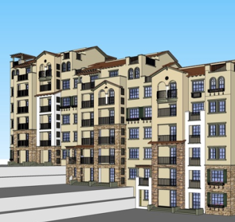 欧式公寓楼su模型