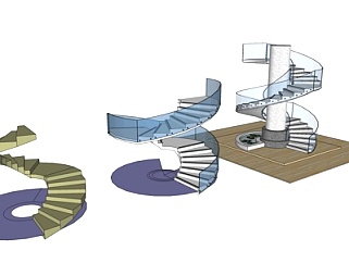 现代<em>环形</em>楼梯su模型