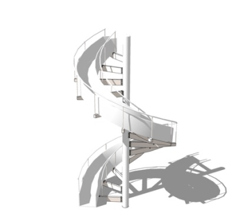 现代环形楼梯su模型