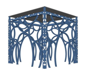 欧式铁艺凉亭su模型