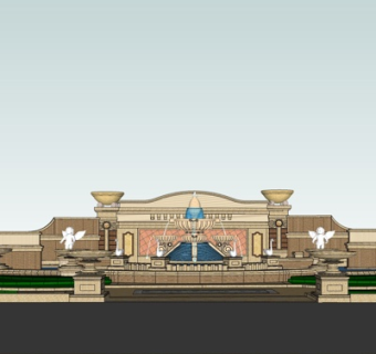 欧式景观喷泉su模型