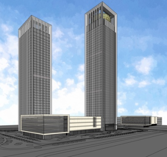 现代办公楼su模型