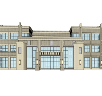 新古典商业会所su模型