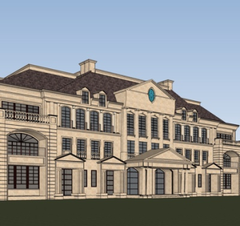 欧式酒店su模型