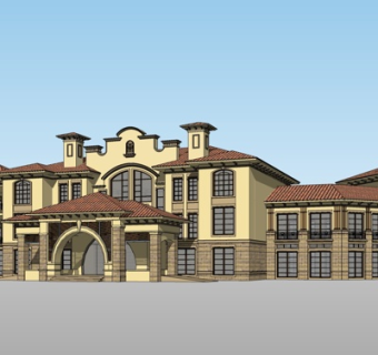 欧式酒店su模型