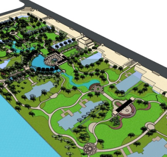 现代公园景观su模型