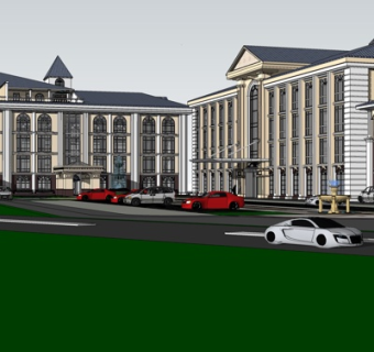 欧式酒店su模型