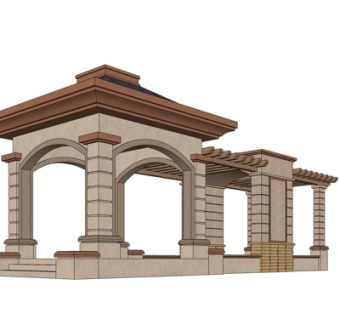 欧式凉亭su模型