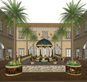 欧式凉亭su模型