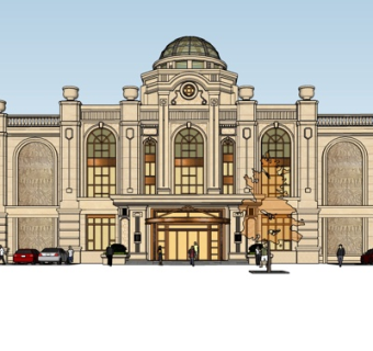 欧式酒店su模型