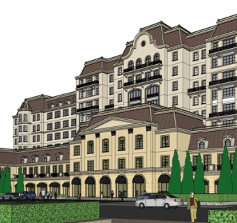 欧式酒店su模型