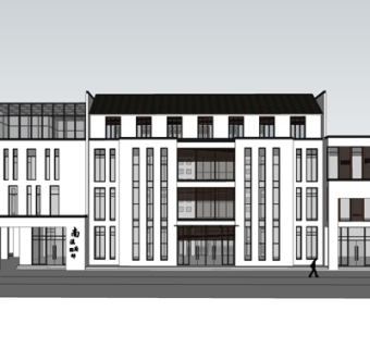 新中式酒店su模型