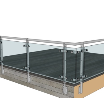 现代玻璃护栏su模型