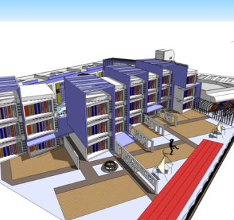 现代办公楼su模型