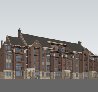 欧式公寓楼su模型