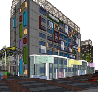 现代办公楼su模型