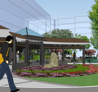 新中式凉亭su模型