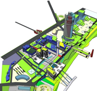 现代办公楼规划su模型