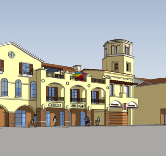 欧式沿街商业建筑su模型