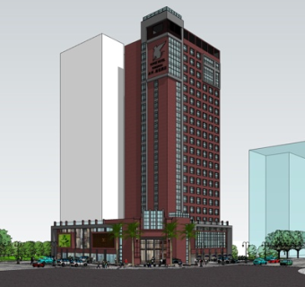 现代高层办公楼su模型