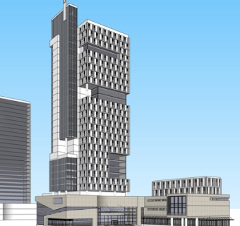 现代高层办公楼su模型
