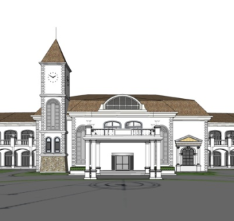 欧式酒店su模型