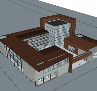现代高层办公楼su模型