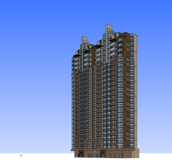 现代高层公寓楼su模型