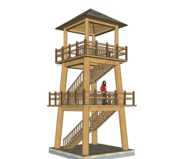 现代景观台su模型