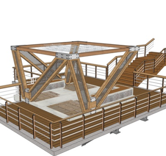 现代凉亭su模型