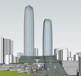 现代高层办公楼su模型