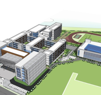 现代办公楼规划su模型