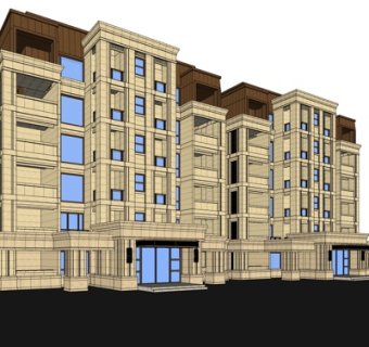 新古典公寓楼su模型