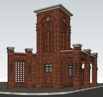 欧式塔楼su模型