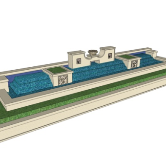 欧式景观墙su模型