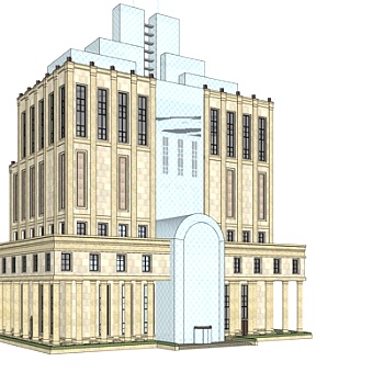 欧式办公楼su模型