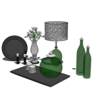 欧式台灯su模型