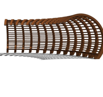 现代廊架su模型