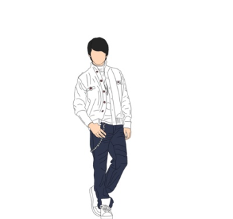 现代男士站姿su模型