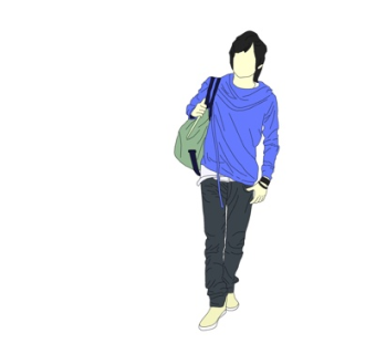 现代男士站姿su模型