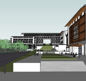 现代办公楼外观su模型