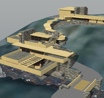 现代海景房su模型