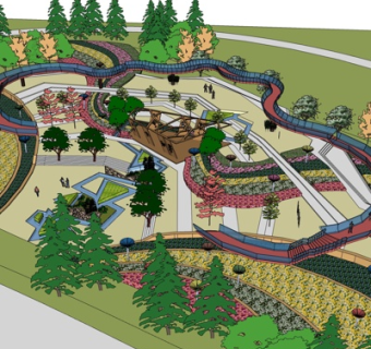 现代公园景观规划su模型