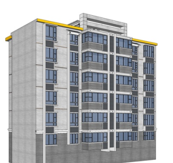 现代酒店外观su模型