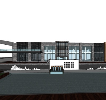 现代办公楼外观su模型