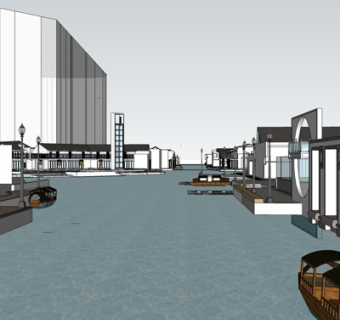 中式商业楼su模型