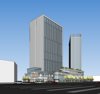 现代高层办公楼su模型